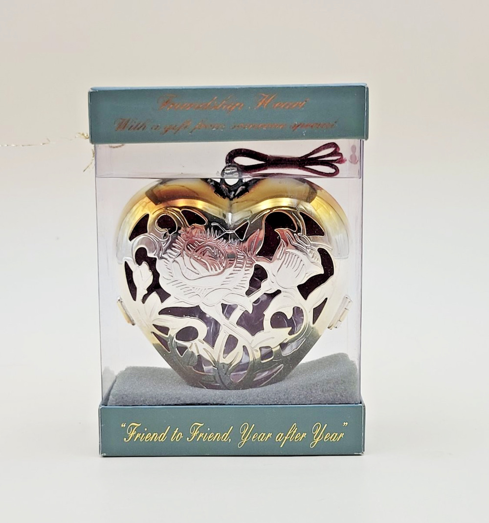 Lenox Wedding Promises Friendship Heart Ornament Silver Plated 3.5in 6006878